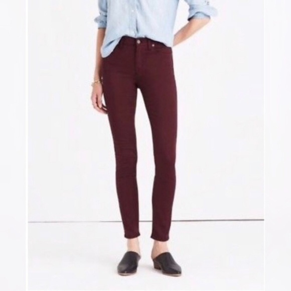 Madewell skinny maroon burgundy corduroy pants 28